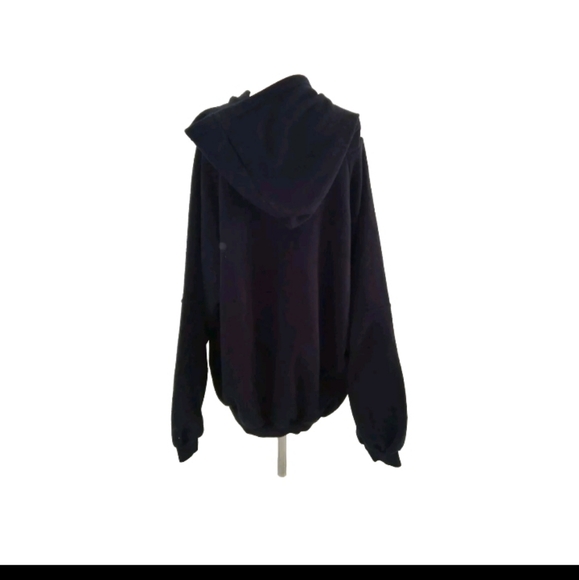 Unisex Made in Italy Vintage Navy Cotton/Acrylic Oversized Hooded Sweatshirt XL - Picture 2 of 5